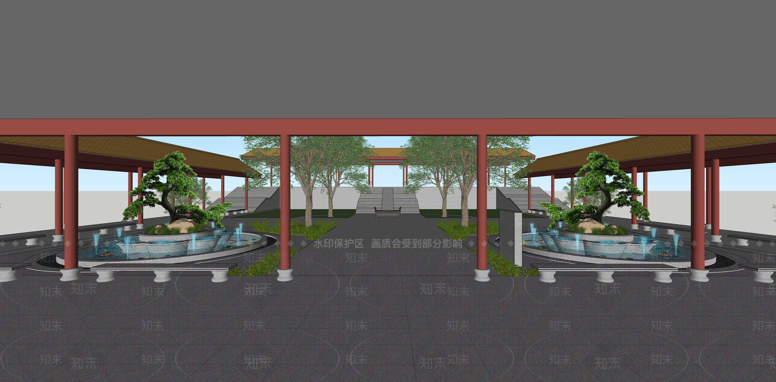 新中式其他公共空间SU模型下载【ID:1175677662】