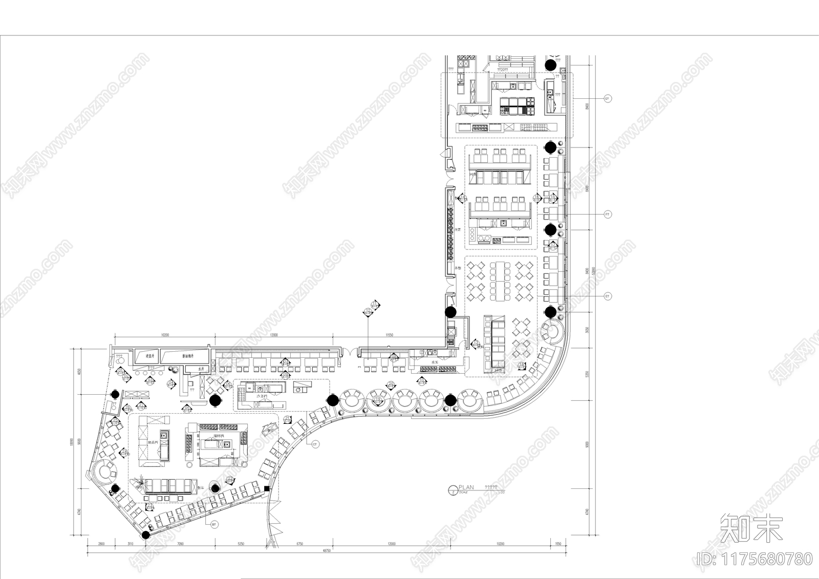 工业自助餐厅施工图下载【ID:1175680780】