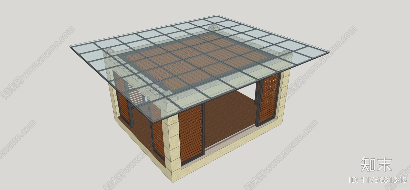 现代亭子SU模型下载【ID:1175681348】