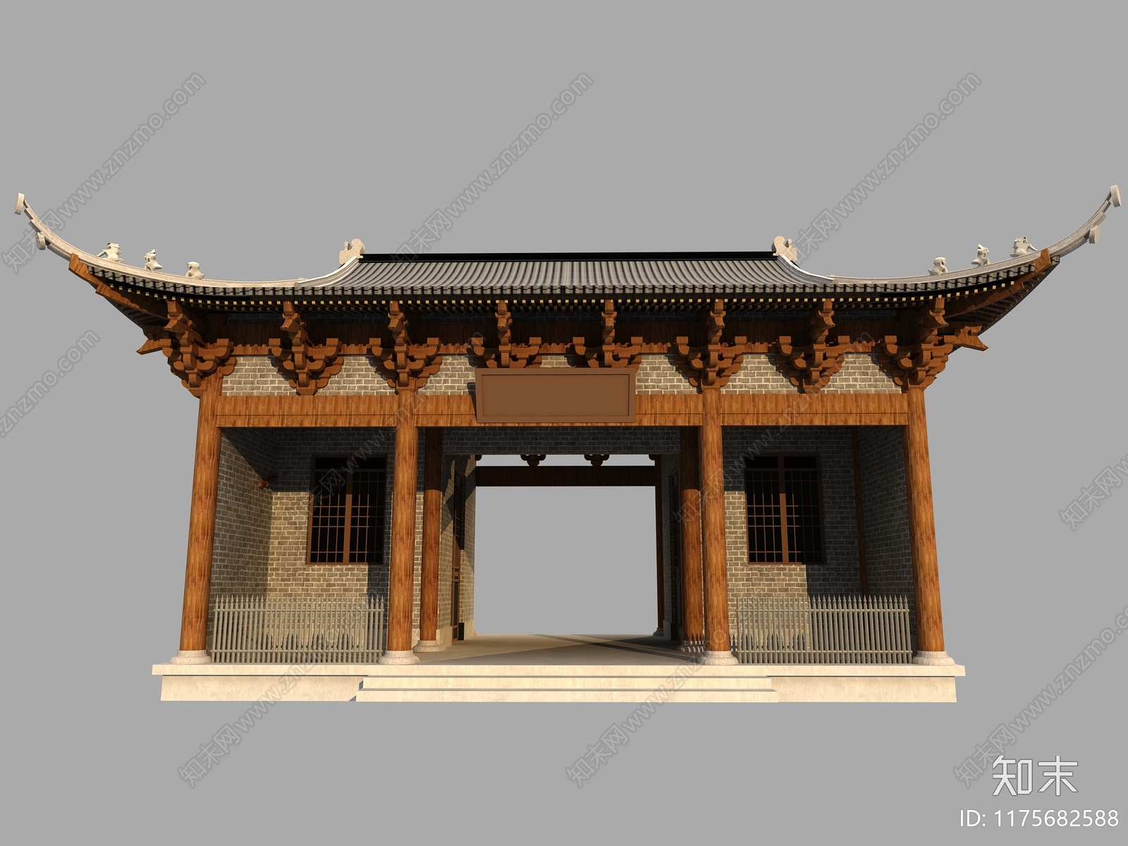 新中式中式古建3D模型下载【ID:1175682588】