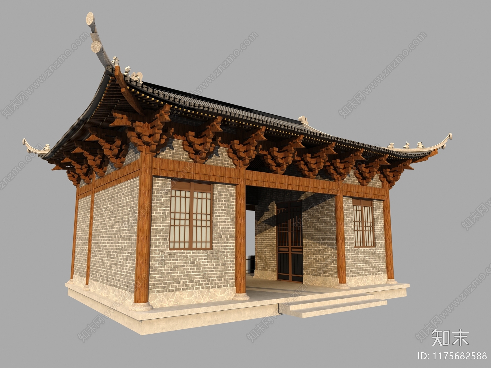 新中式中式古建3D模型下载【ID:1175682588】