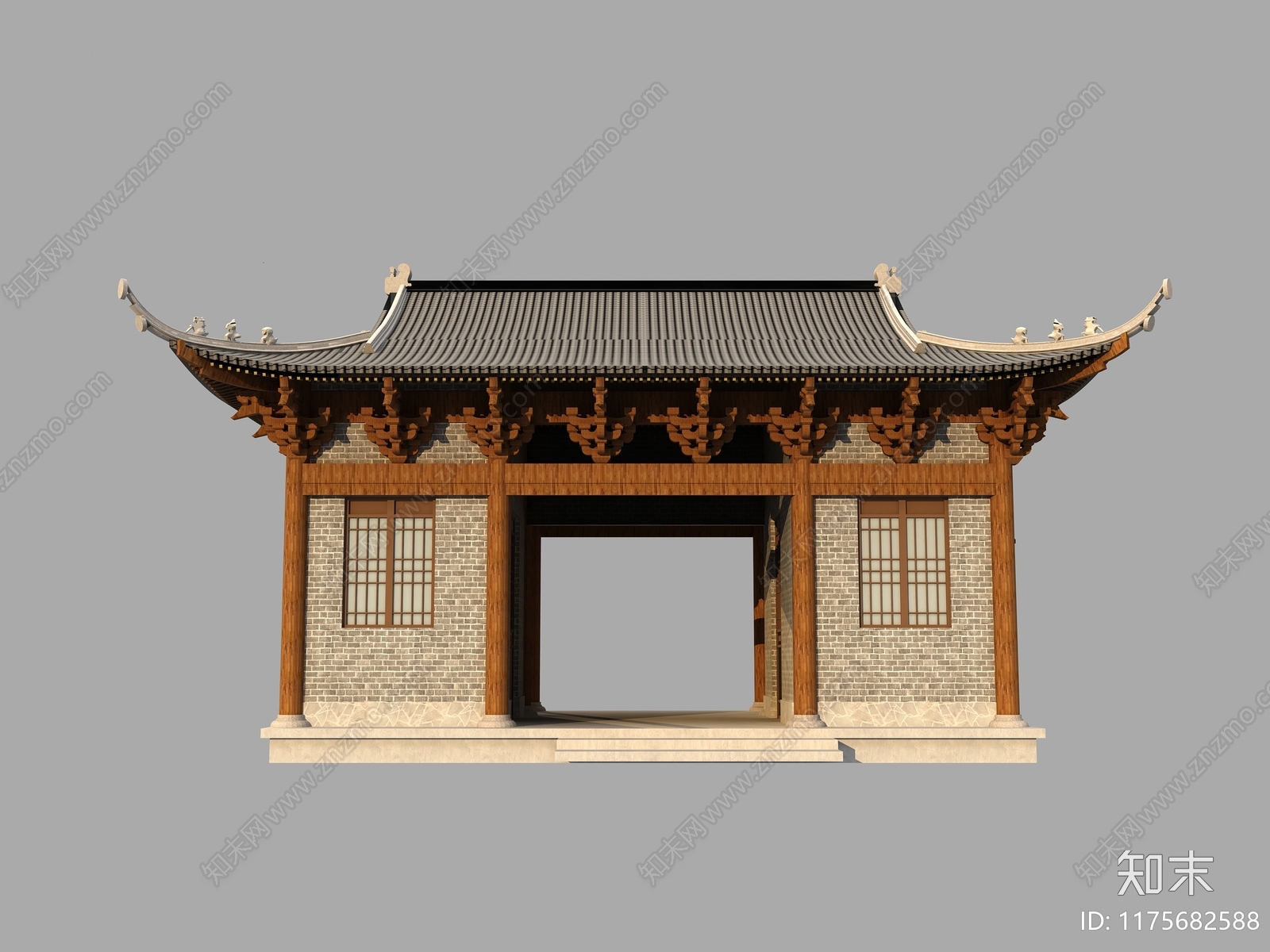 新中式中式古建3D模型下载【ID:1175682588】