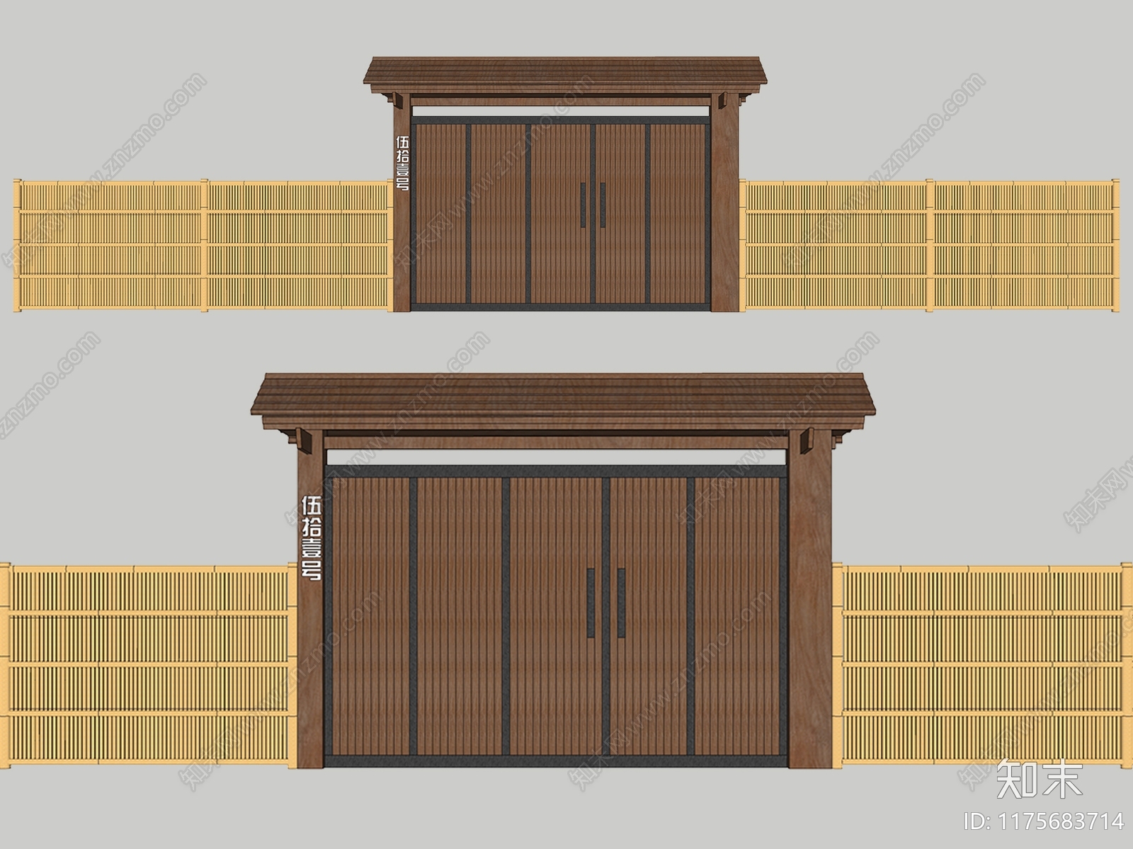 日式中式庭院门SU模型下载【ID:1175683714】