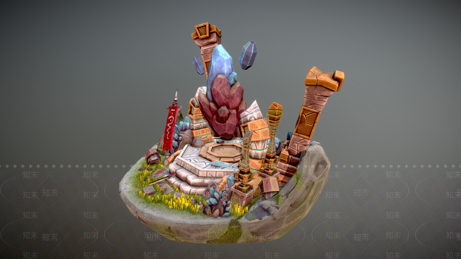 复古艺术风格建筑3D模型下载【ID:1175687741】