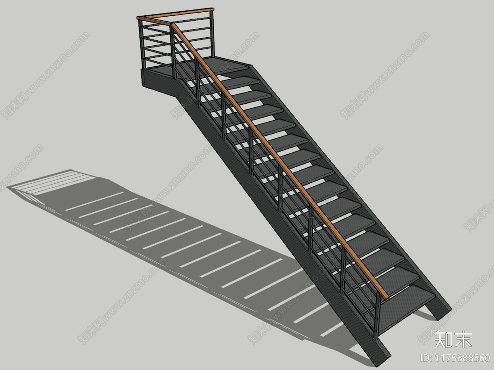 现代楼梯SU模型下载【ID:1175688560】