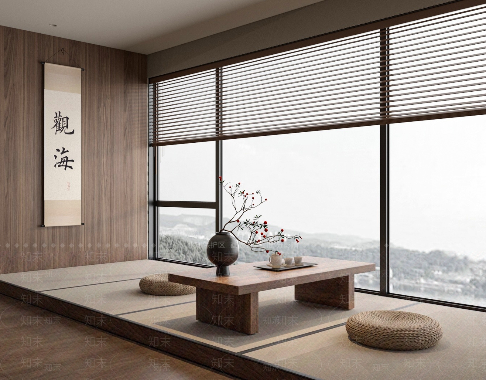 侘寂中古家居阳台SU模型下载【ID:1175692934】