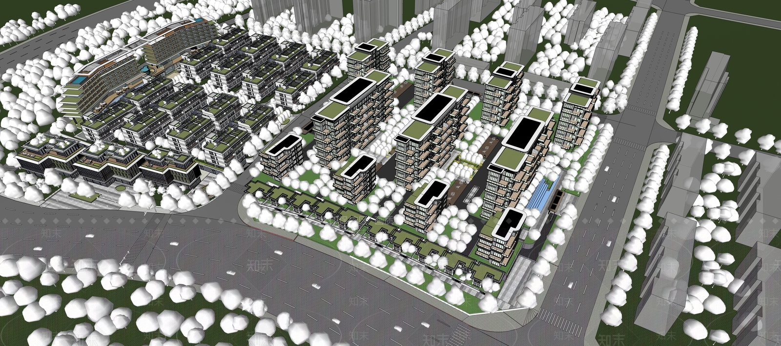 现代新中式多层住宅SU模型下载【ID:1175698650】