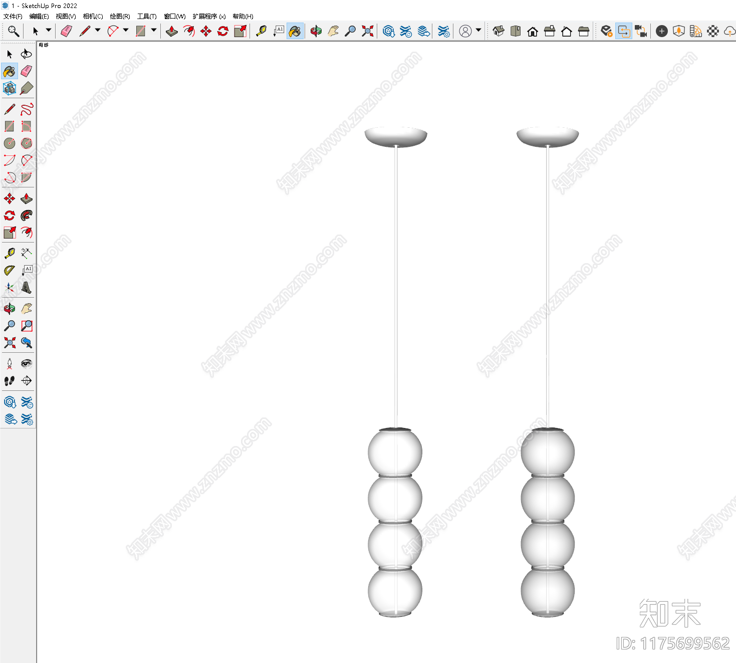 现代奶油吊灯SU模型下载【ID:1175699562】