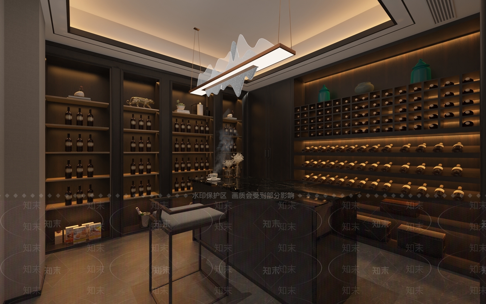 新中式现代酒窖3D模型下载【ID:1175702473】
