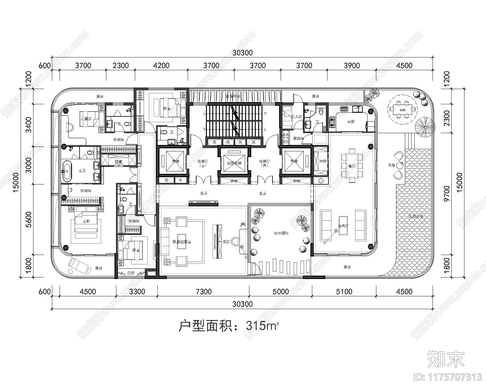 现代住宅楼建筑施工图下载【ID:1175707313】