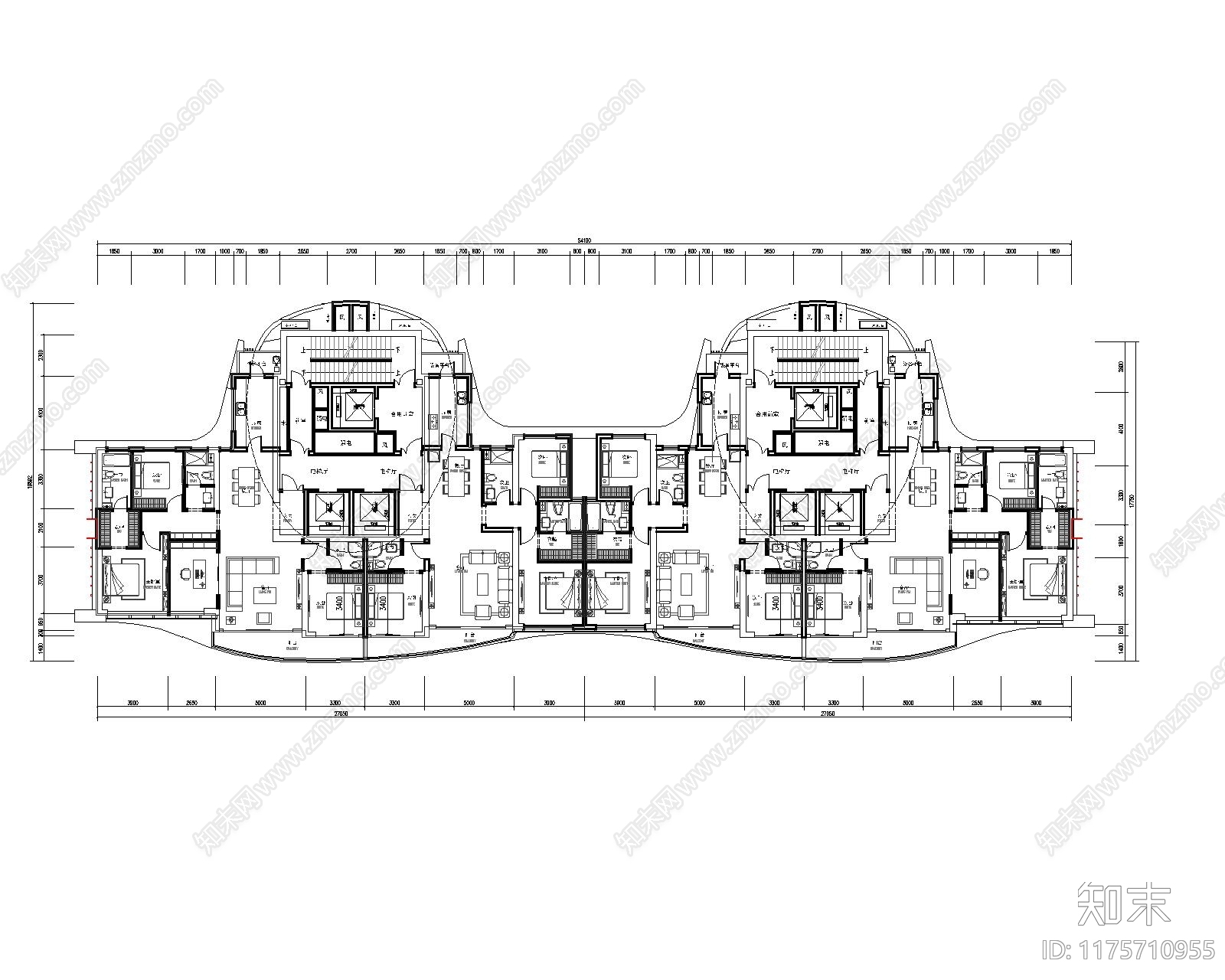 建筑平面图cad施工图下载【ID:1175710955】