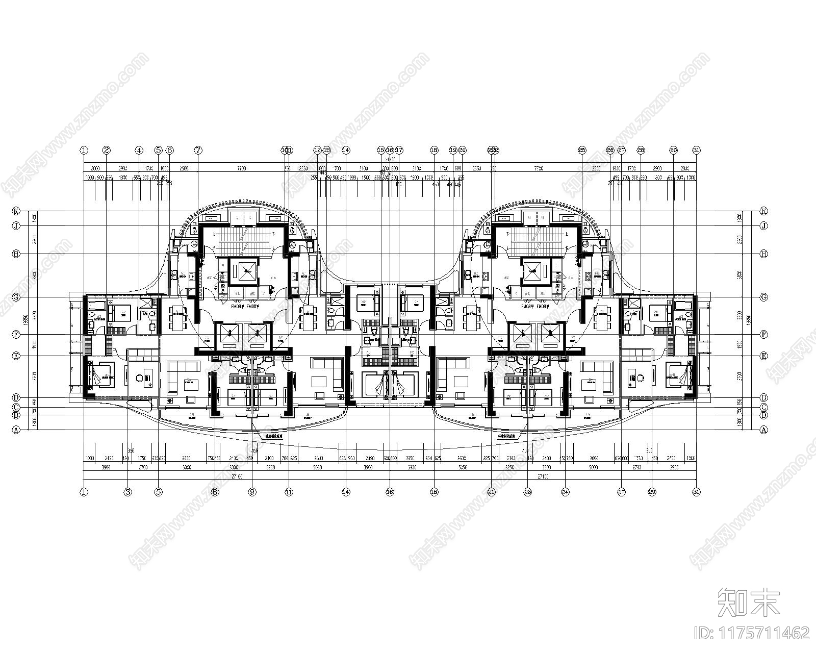 建筑平面图cad施工图下载【ID:1175711462】