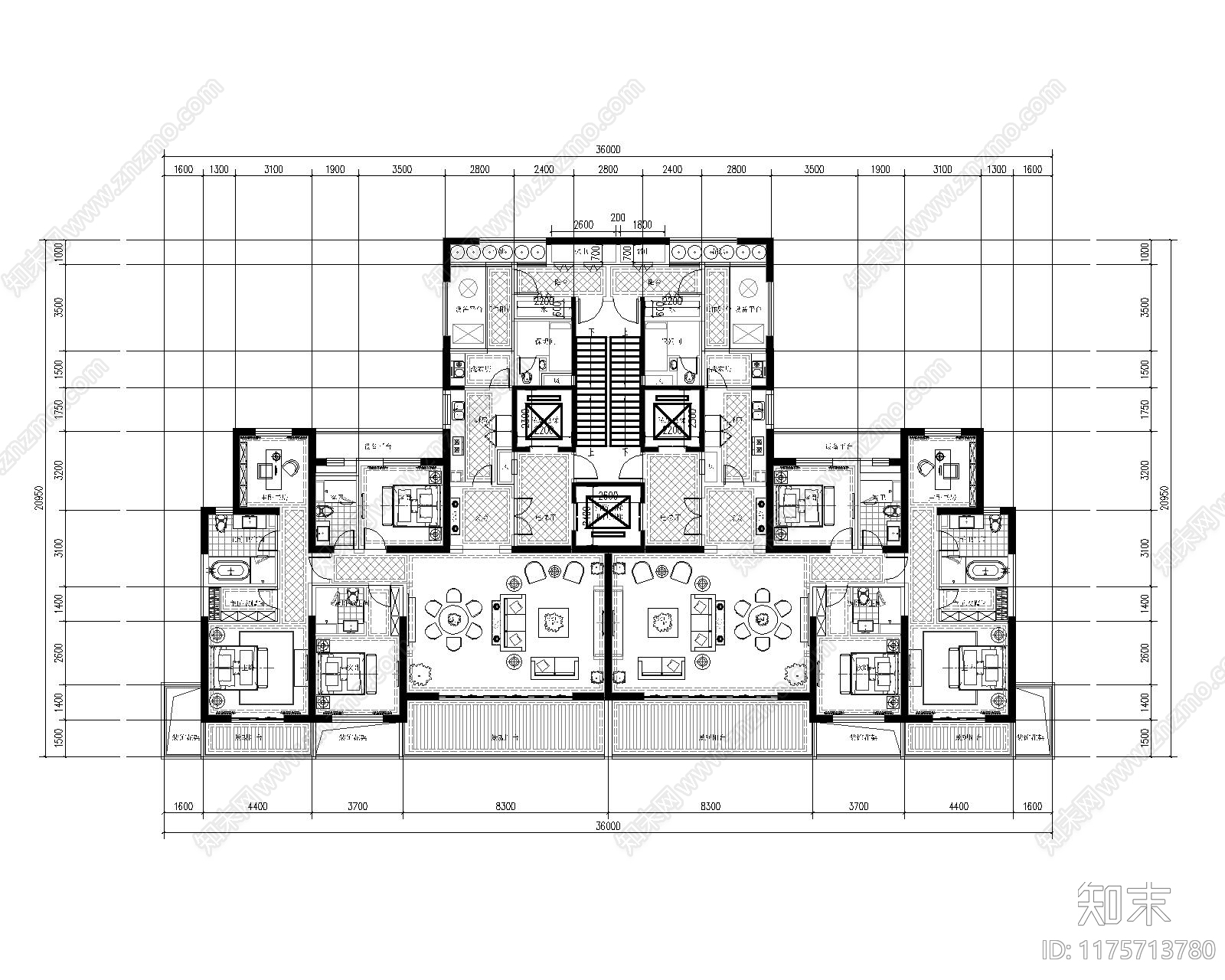 建筑平面图cad施工图下载【ID:1175713780】