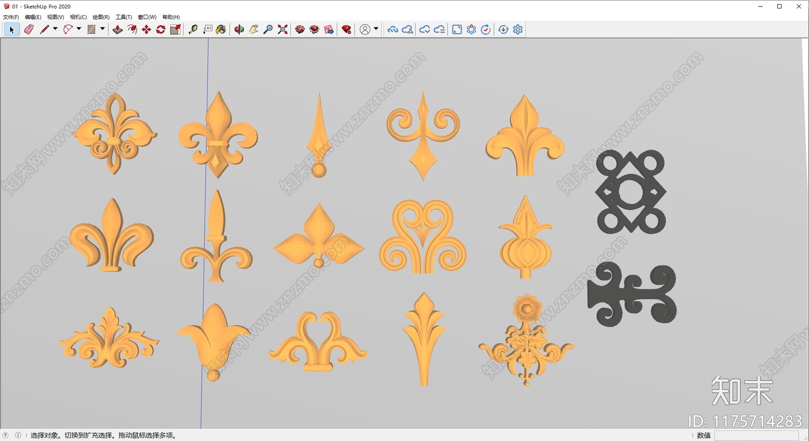 现代雕花SU模型下载【ID:1175714283】