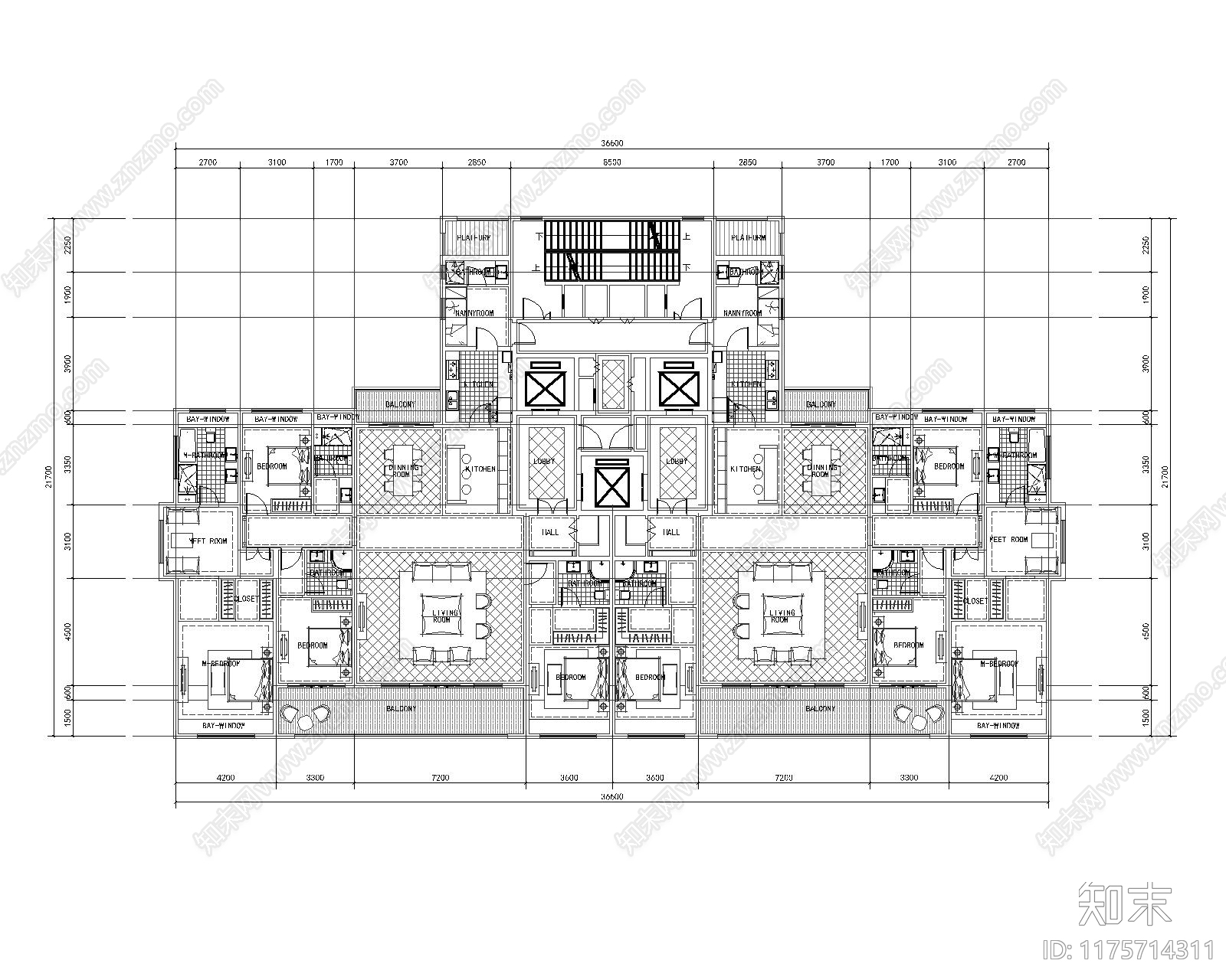 建筑平面图cad施工图下载【ID:1175714311】