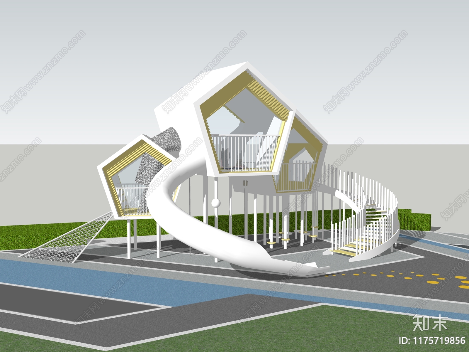 现代儿童游乐区SU模型下载【ID:1175719856】