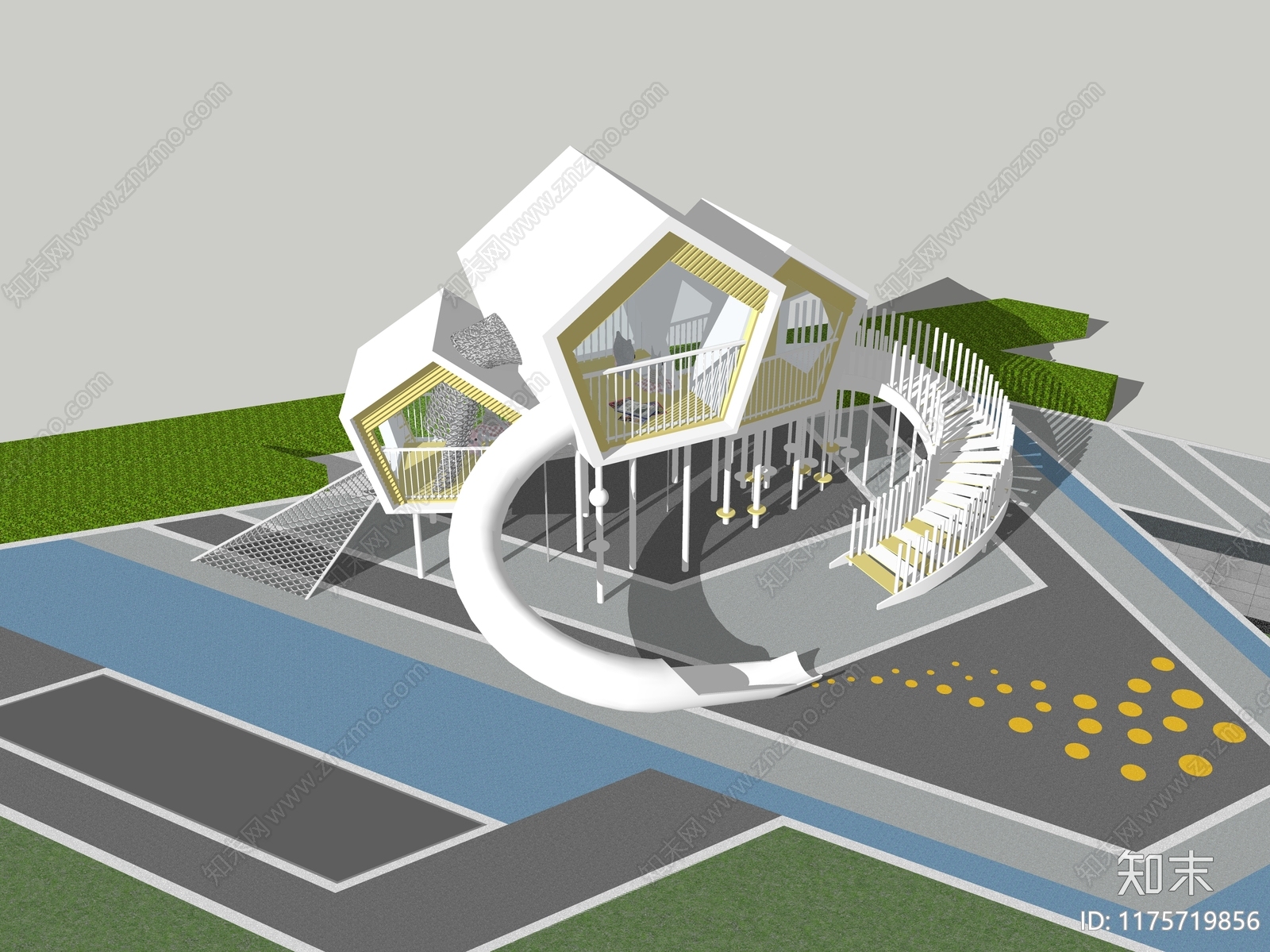 现代儿童游乐区SU模型下载【ID:1175719856】