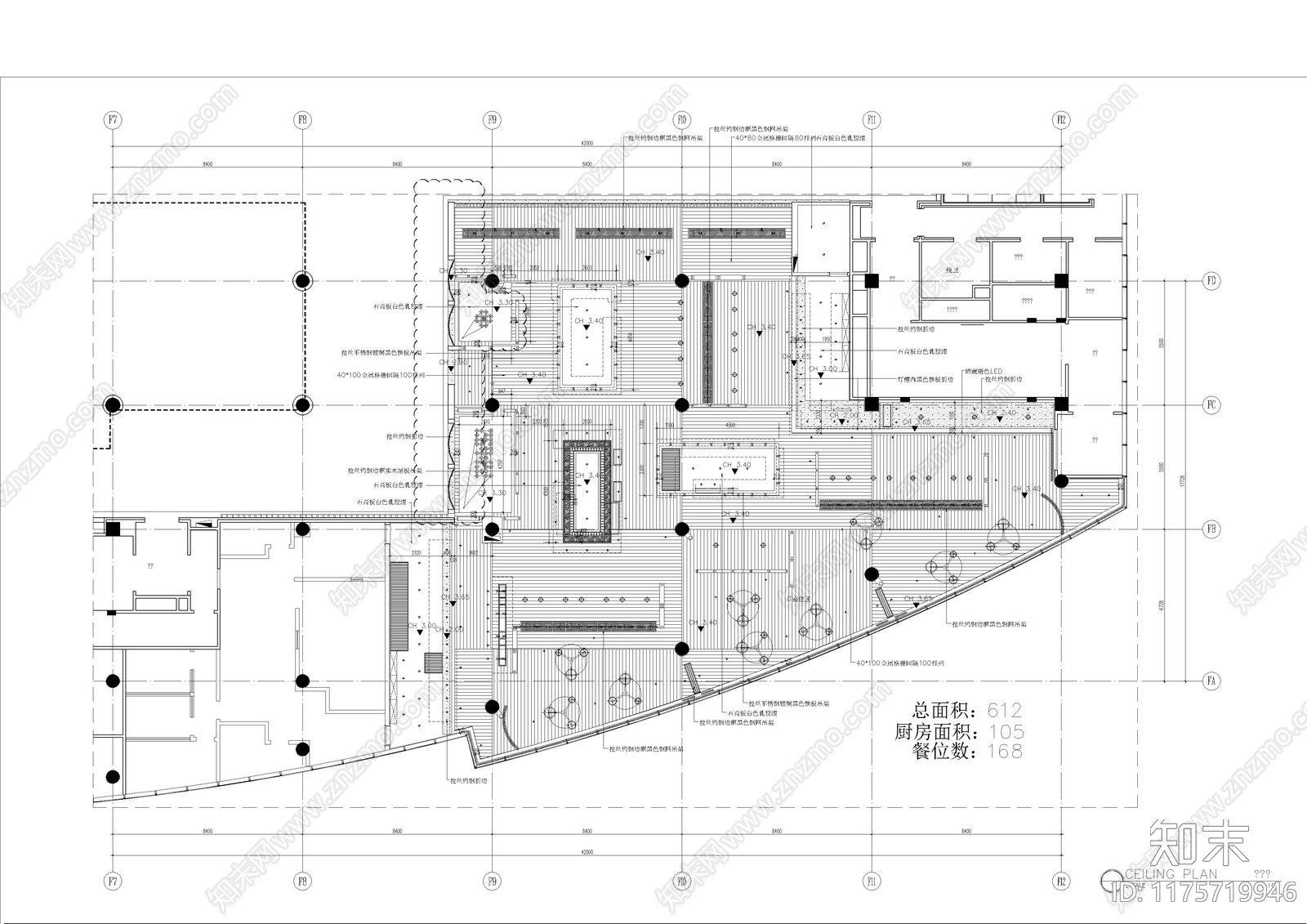 工业自助餐厅cad施工图下载【ID:1175719946】