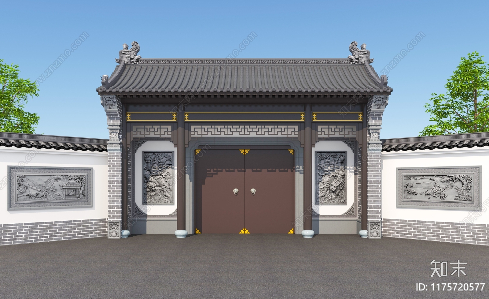 中式其他住宅外观3D模型下载【ID:1175720577】