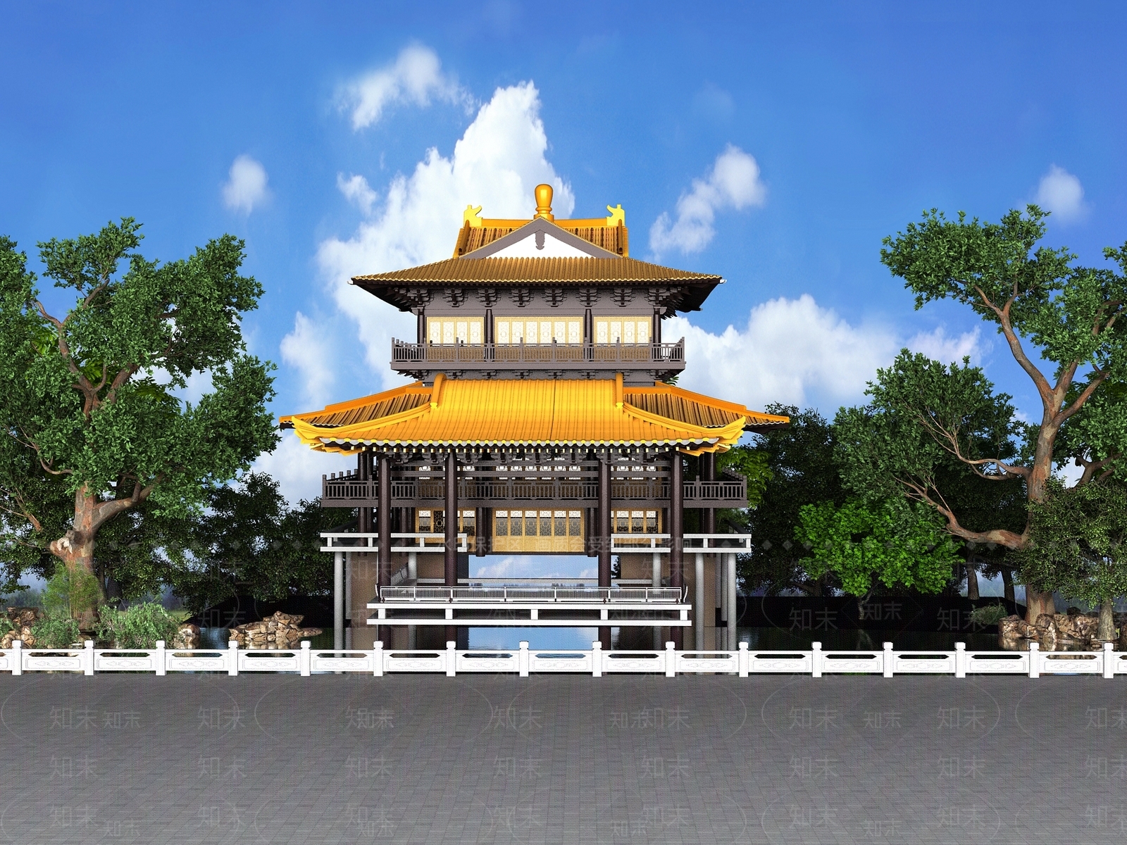 中式古建3D模型下载【ID:1175720201】