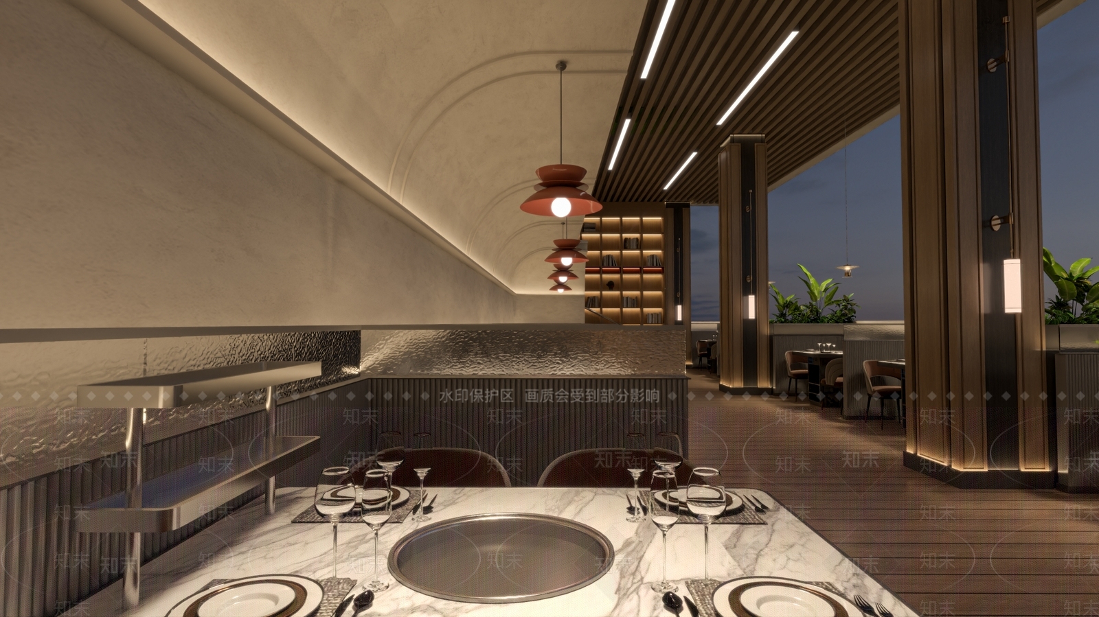 现代火锅店3D模型下载【ID:1175727480】