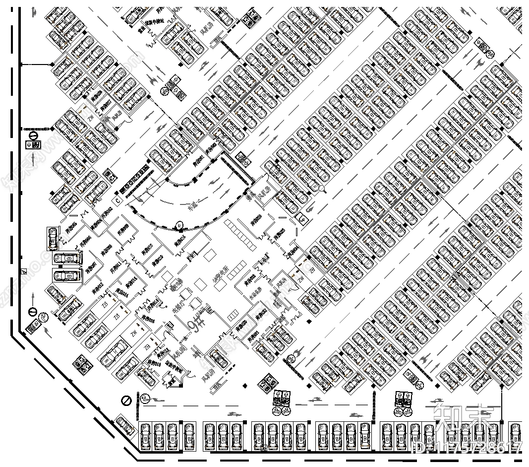 现代停车场cad施工图下载【ID:1175728617】