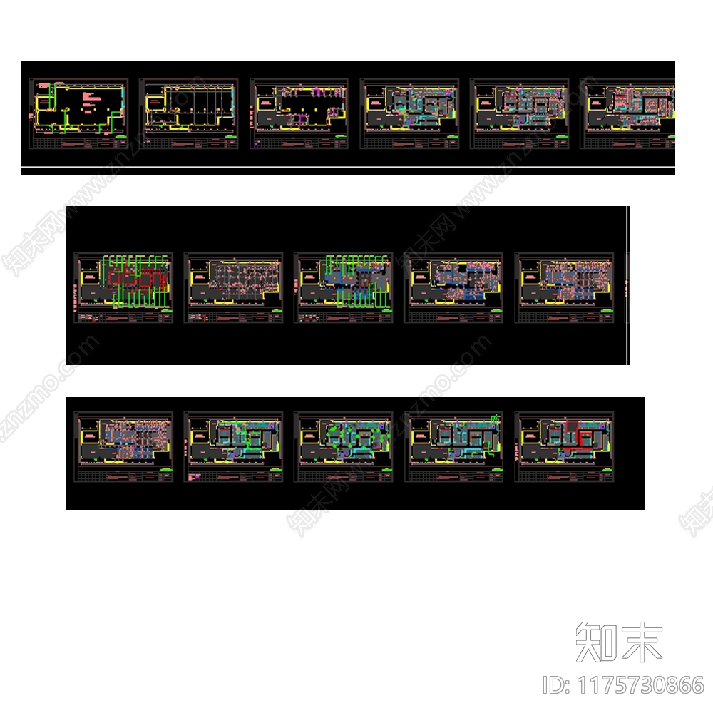 中式原木烤肉店cad施工图下载【ID:1175730866】