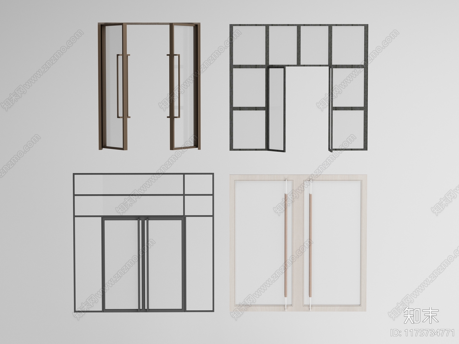 现代双开门3D模型下载【ID:1175734771】