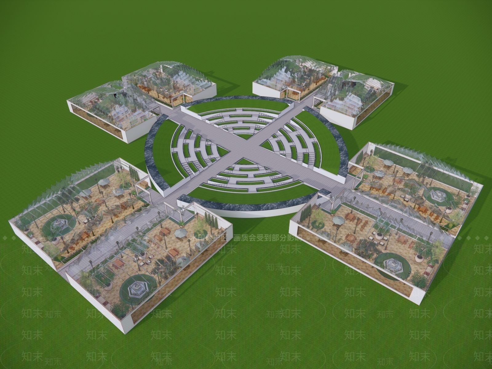现代展览馆建筑SU模型下载【ID:1175735561】