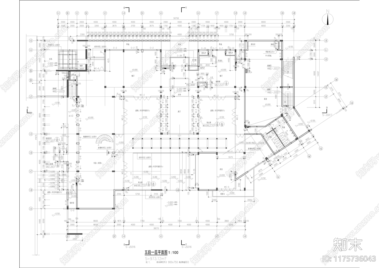 现代商业街cad施工图下载【ID:1175736043】