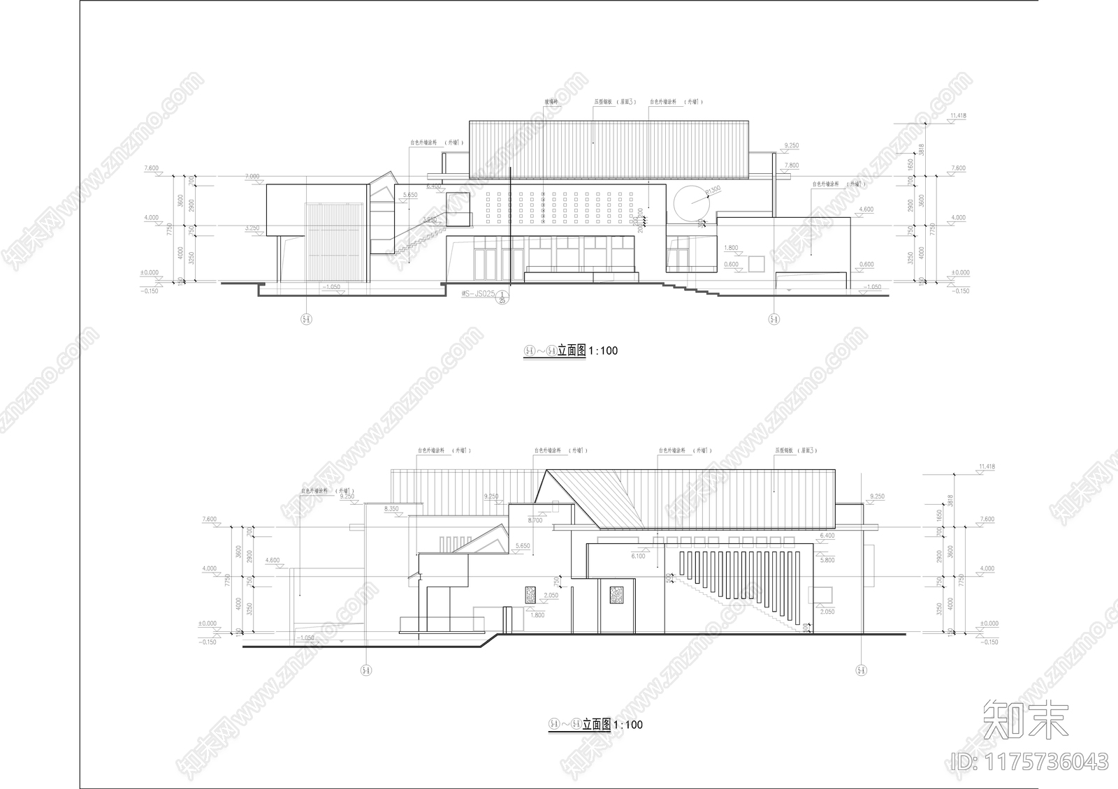 现代商业街cad施工图下载【ID:1175736043】