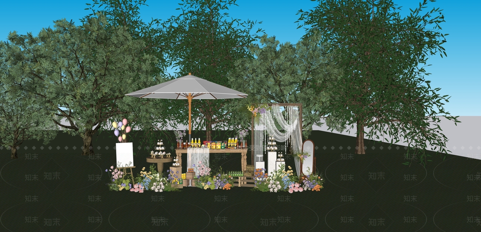 现代其他酒店空间SU模型下载【ID:1175741753】