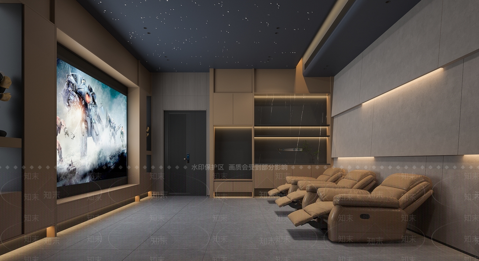 现代影音室3D模型下载【ID:1175747493】