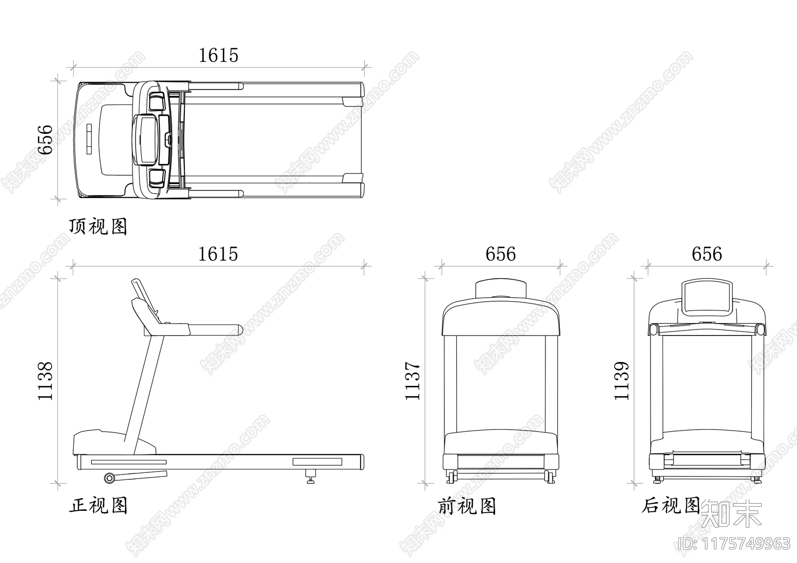 现代健身房施工图下载【ID:1175749963】
