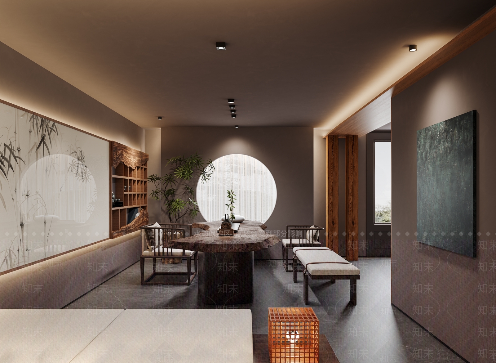 新中式复古茶馆3D模型下载【ID:1175755073】