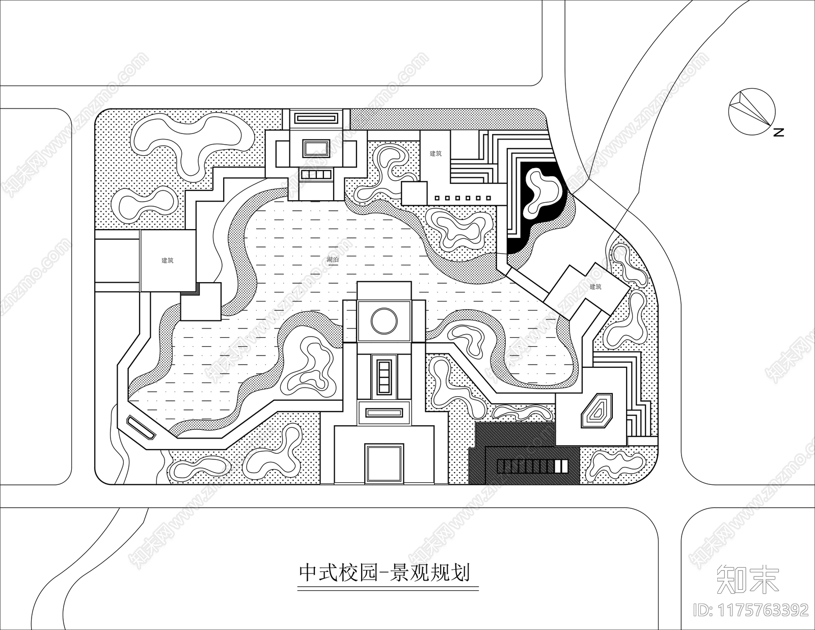 新中式校园景观施工图下载【ID:1175763392】