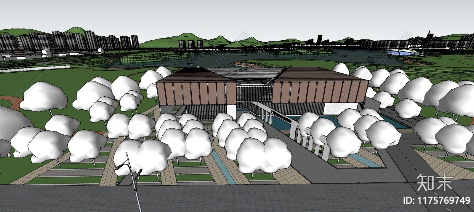 现代广场景观SU模型下载【ID:1175769749】