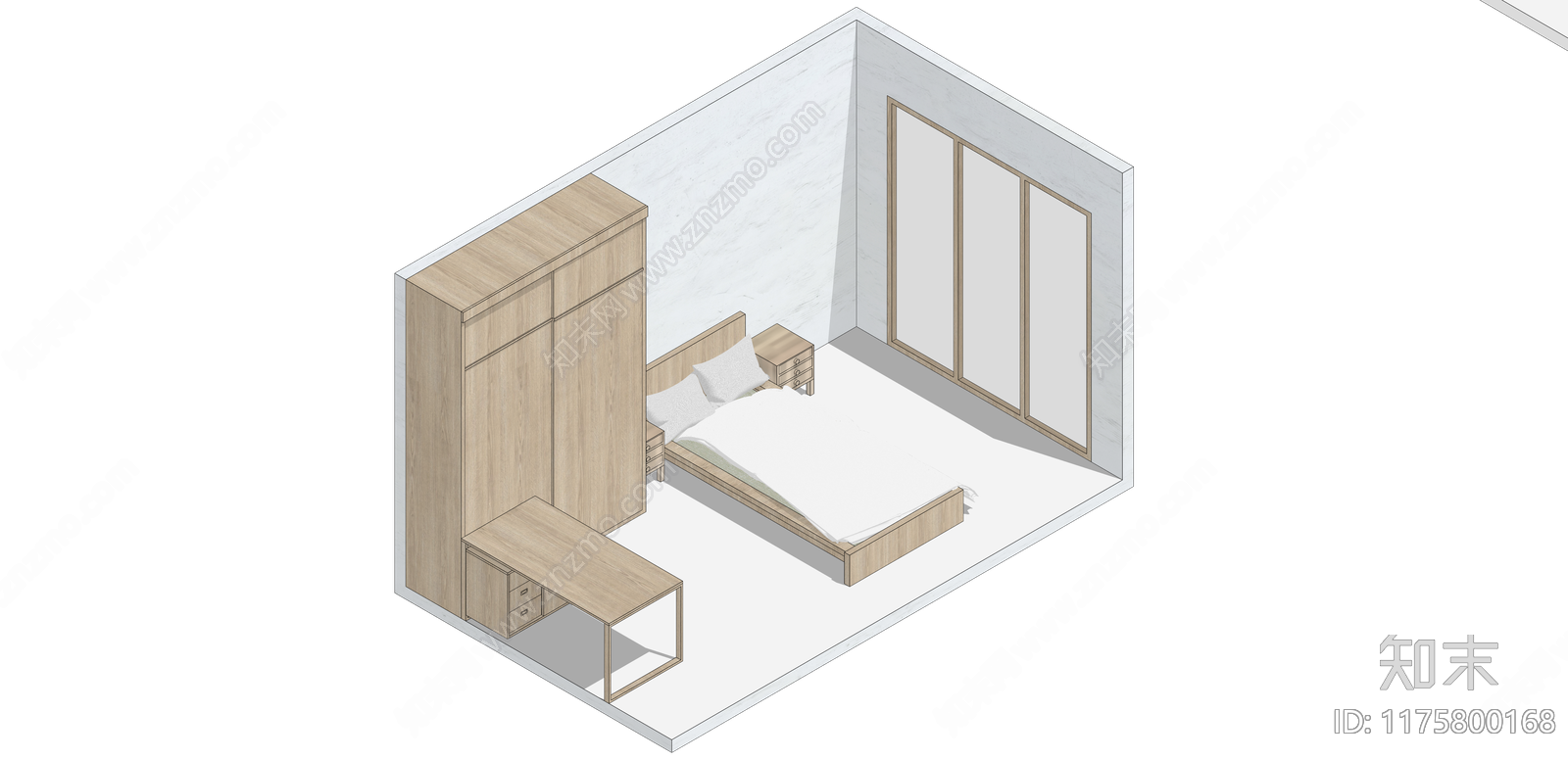 现代家居卧室SU模型下载【ID:1175800168】