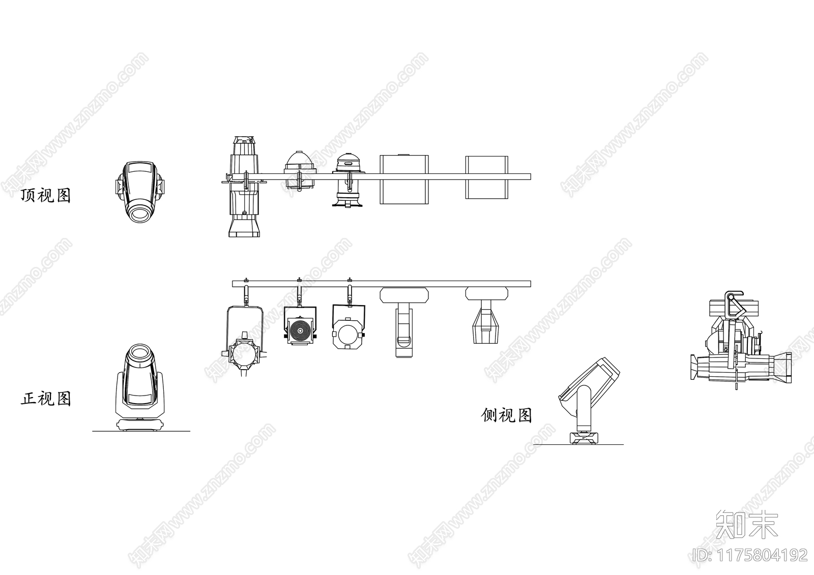 现代灯具图库cad施工图下载【ID:1175804192】