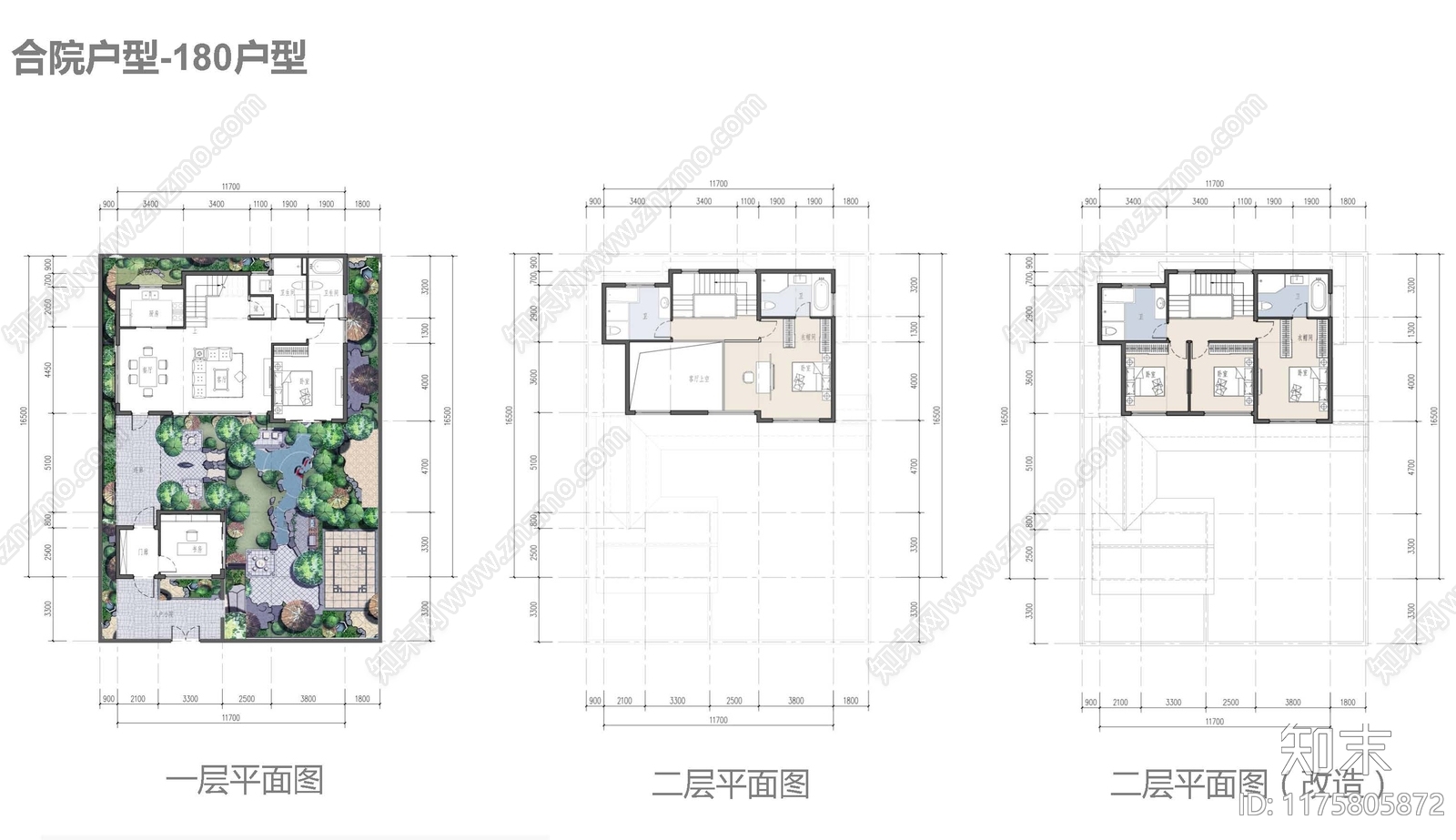 现代新中式别墅建筑cad施工图下载【ID:1175805872】