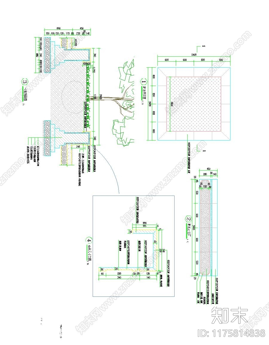 景观节点cad施工图下载【ID:1175814838】