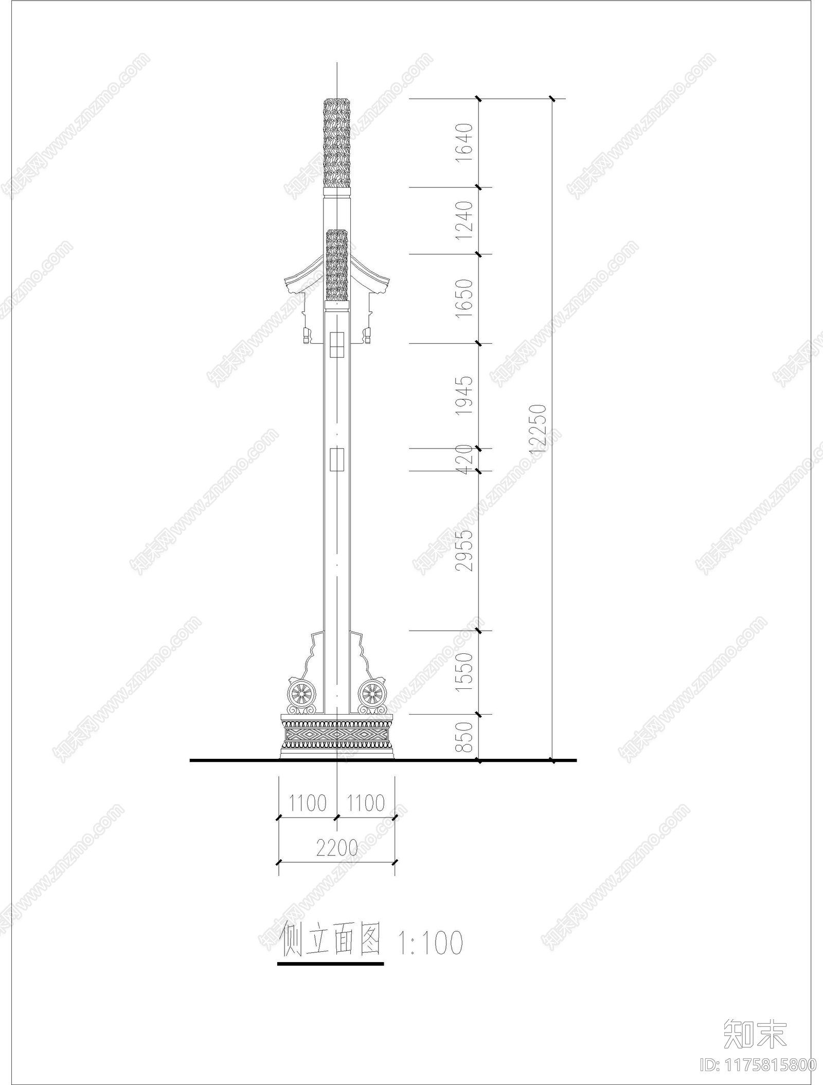 现代中式广场施工图下载【ID:1175815800】