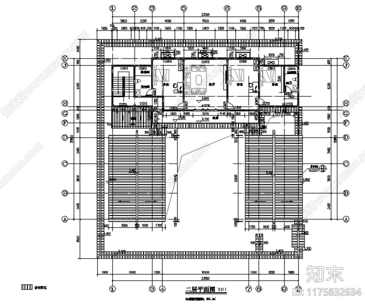 中式四合院cad施工图下载【ID:1175832634】