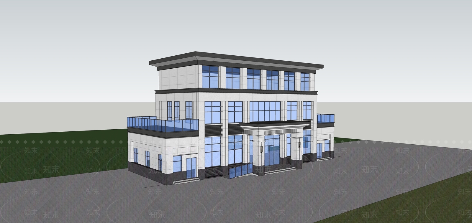 现代办公楼3D模型下载【ID:1175832466】