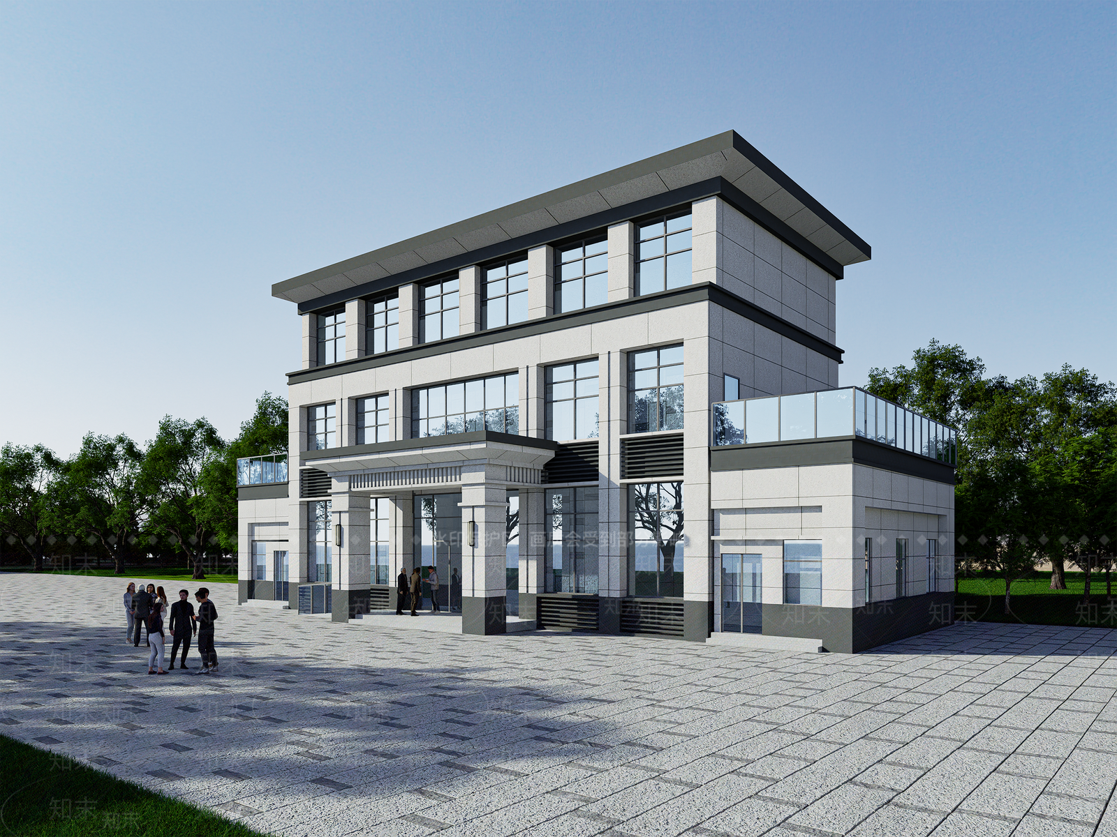 现代办公楼3D模型下载【ID:1175832466】