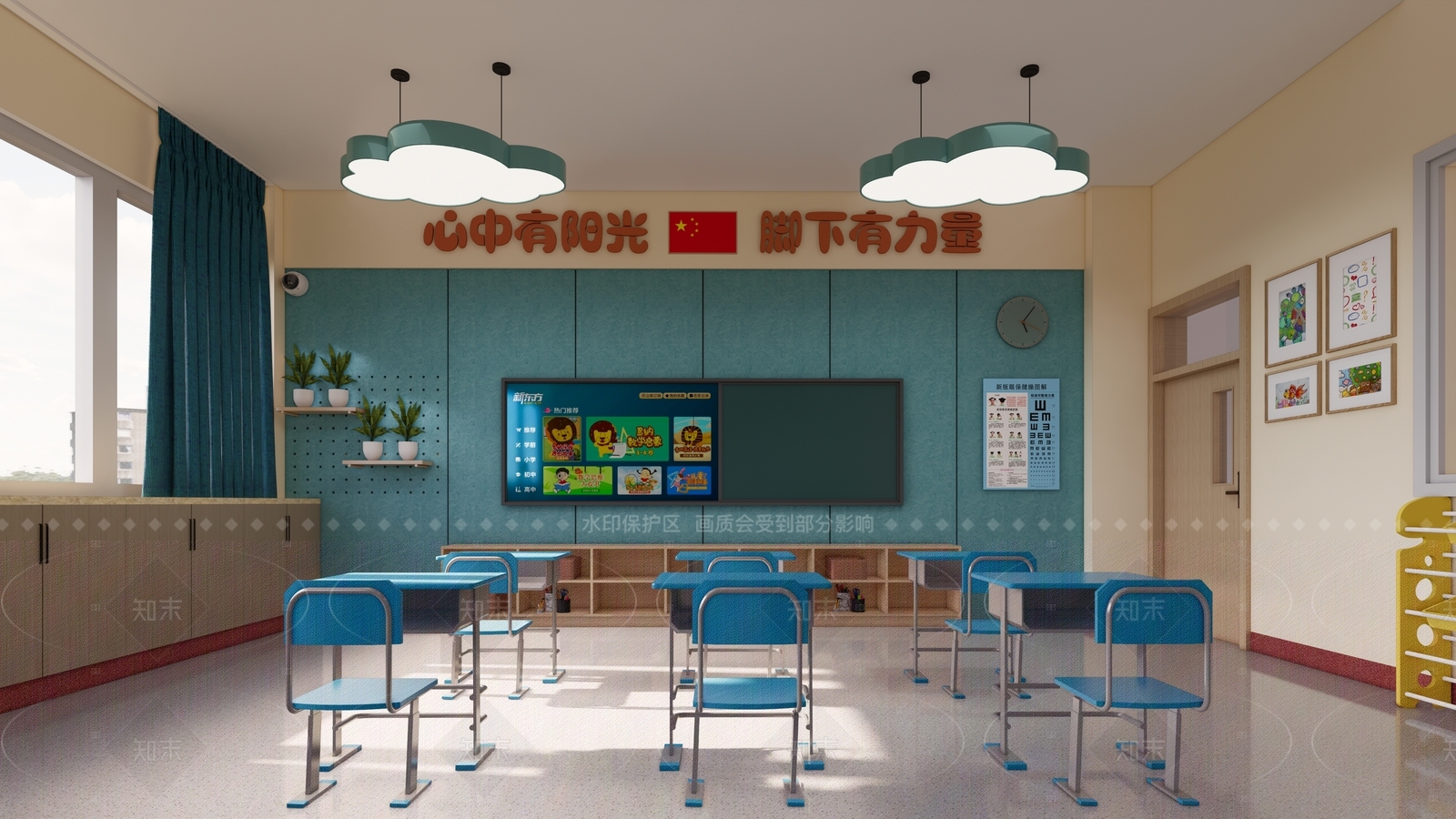 现代教室SU模型下载【ID:1216031125】