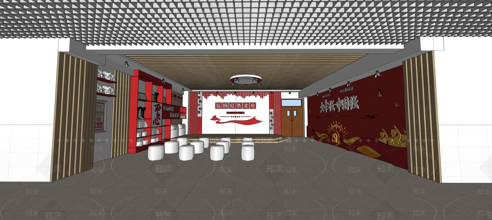 现代其他学校空间SU模型下载【ID:1175836313】