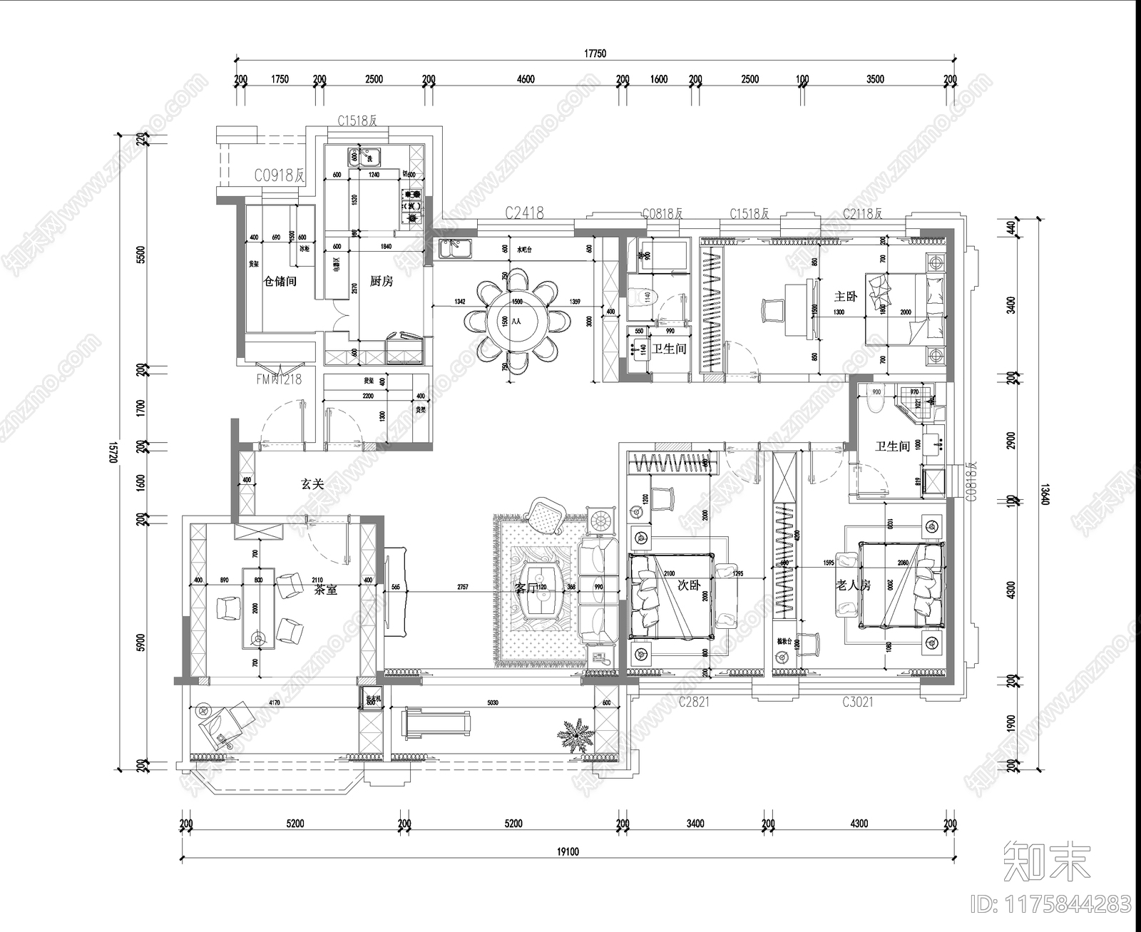 其他家装空间cad施工图下载【ID:1175844283】