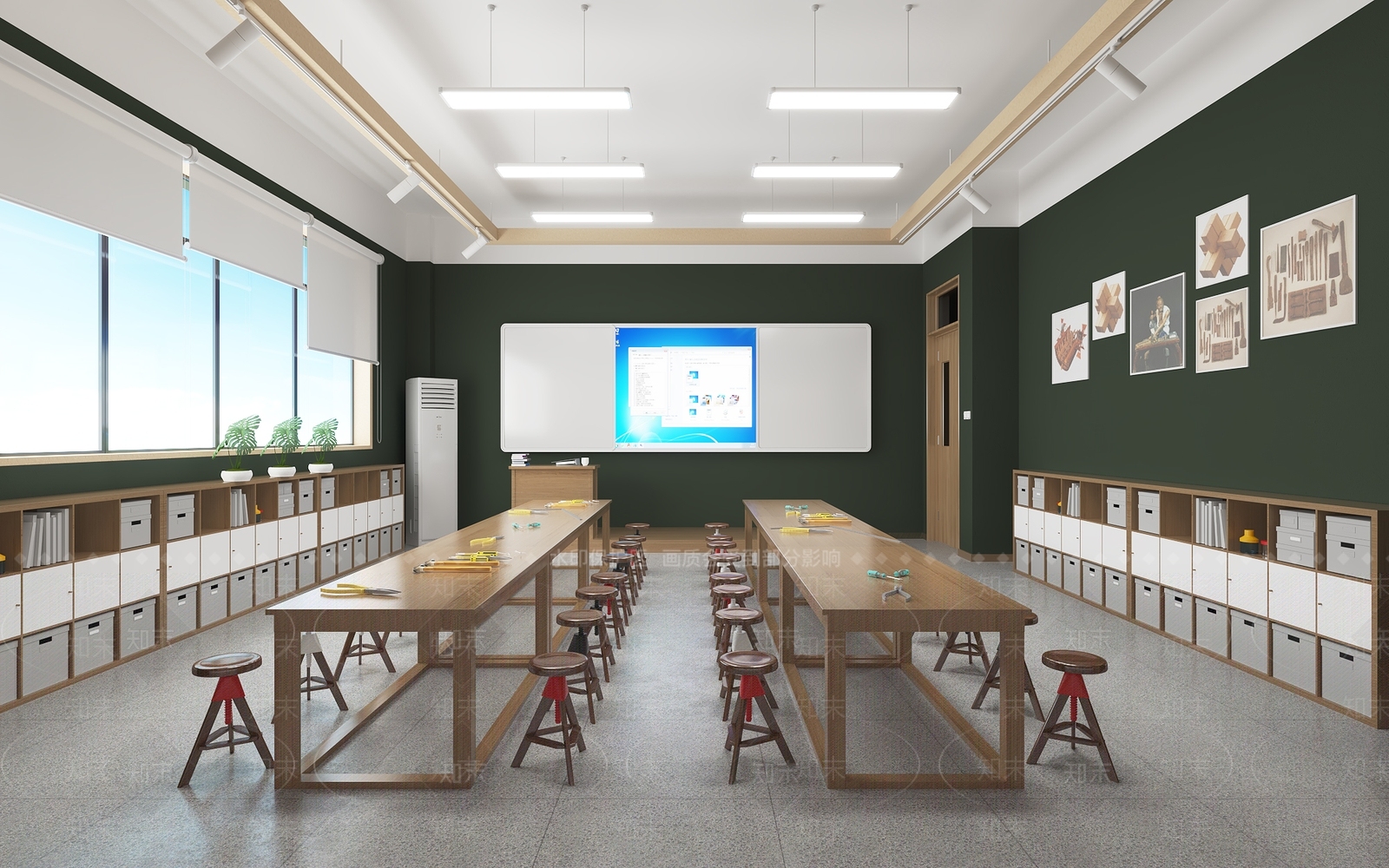 现代教室3D模型下载【ID:1175848305】
