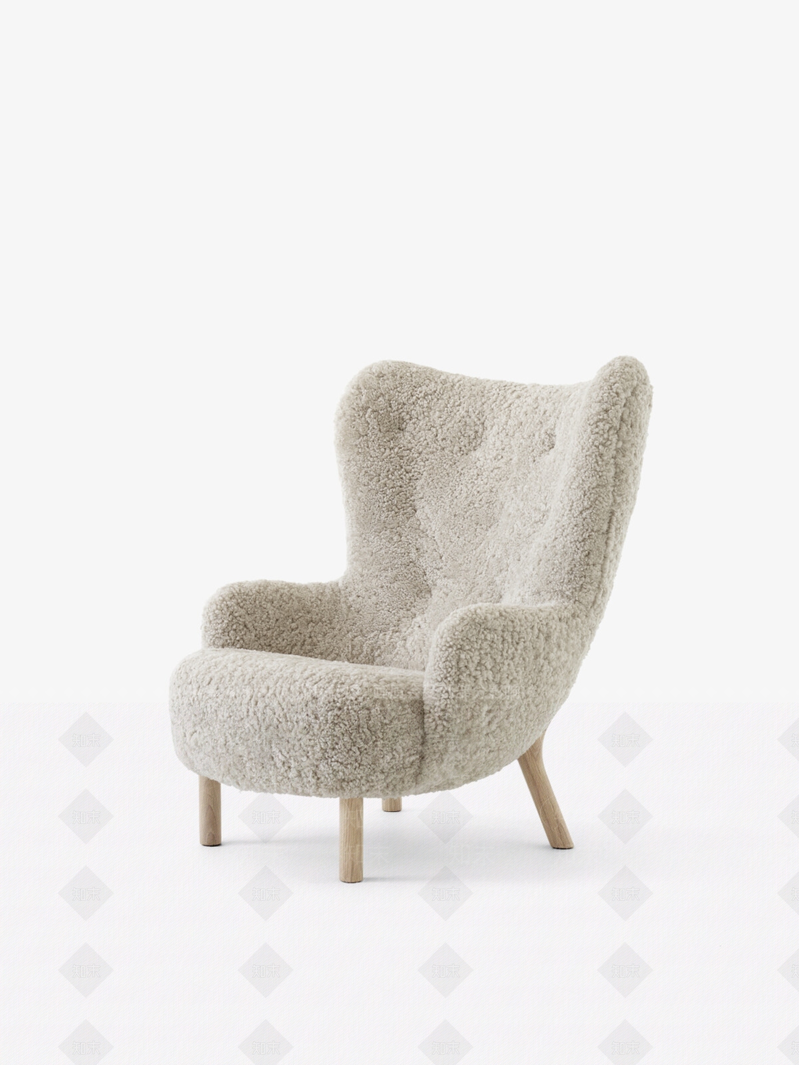 奶油中古单人沙发SU模型下载【ID:1175850594】